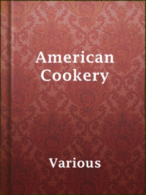 cover image of American Cookery